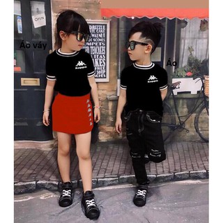 Áo bé trai, bé gái thể thao mạnh mẽ, năng động (Màu đen) - Quần áo trẻ em - Socnaukids.