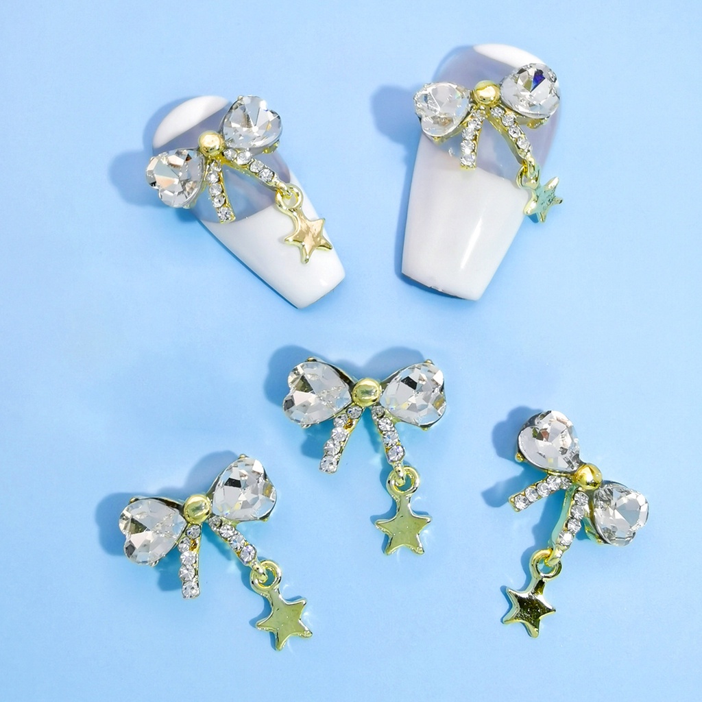 Set 10 Phụ Kiện Trang Trí Móng Tay Màu Sắc Tươi Sáng Chống Rỉ Sét Đa Năng DIY