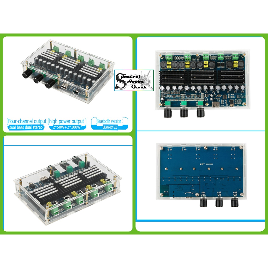 Mạch khuếch đại âm thanh 4 kênh 2*50W + 2*100W bluetooth 5.0 chất lượng cao Digital Audio Amplifier A10266