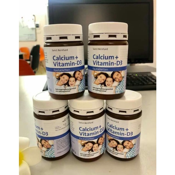 Viên ngậm bổ sung canxi và vitamin d3 Sanct Bernhard Calcium Vitamin D3 hương vị socola 150 viên - Mẹ bean bon
