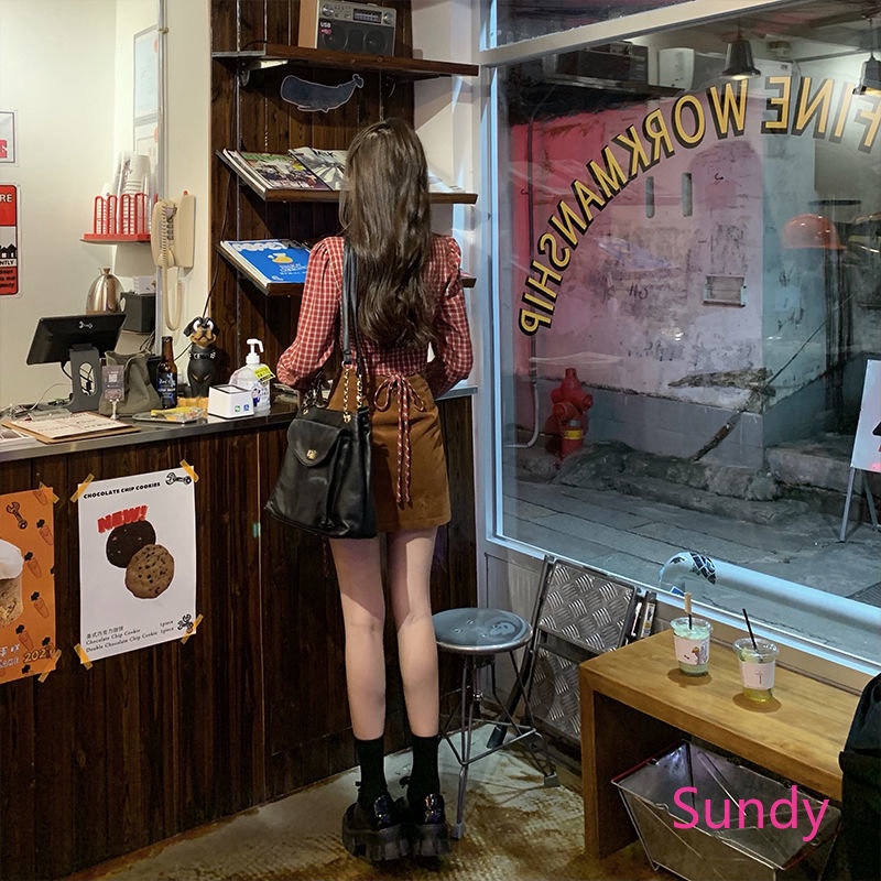 Áo Sơ Mi Tay Dài Họa Tiết Kẻ Sọc Phong Cách Vintage Ngọt Ngào Thời Trang Xuân Thu Cho Nữ