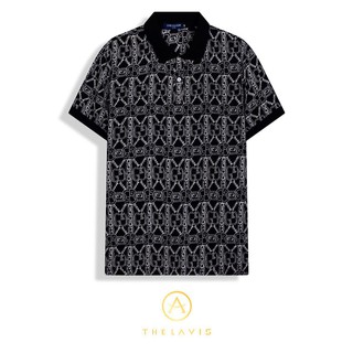 áo polo họa tiết dây xích, chất lụa mát, kiểu dáng sang trọng , lịch lãm