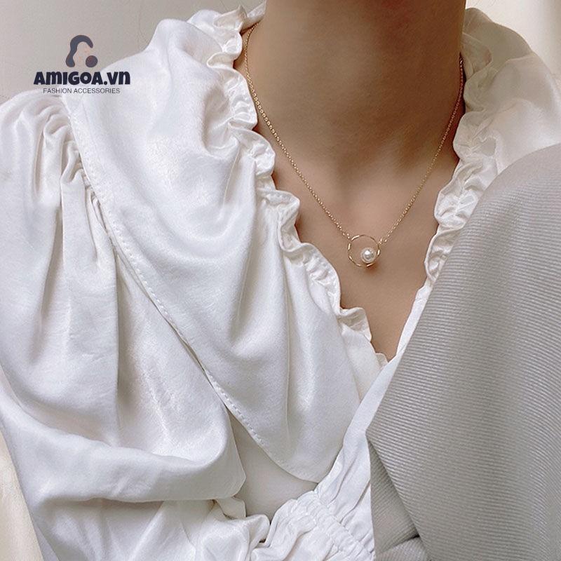 ✨✨òng cổ choker kiểu hình học đính ngọc trai thời trang Hàn Quốc cho nữ