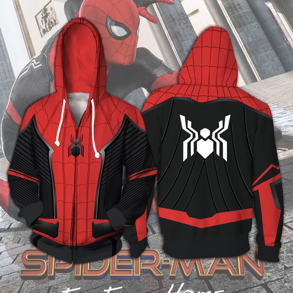 Áo hoodie khóa kéo hóa trang Người Nhện mới Spiderman Venom