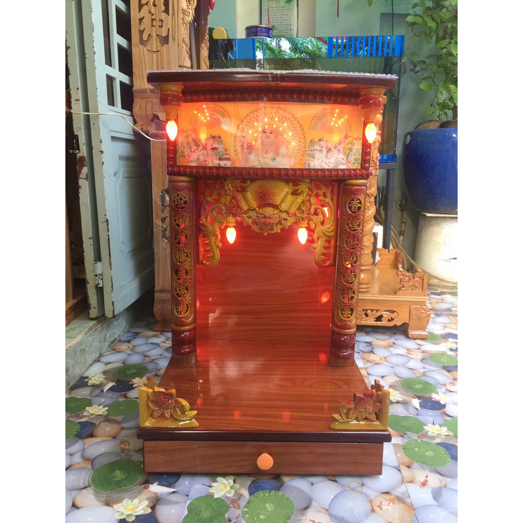bàn thờ ông địa VÁN MDF NGANG 48 CAO 75