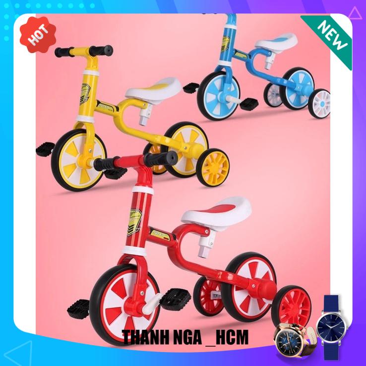 ✾Xe đạp 3 bánh sport in 1 cho bé 2 đến 5 tuổi - chòi chân thăng bằng có bàn đạp, khung thép yên da cao cấp