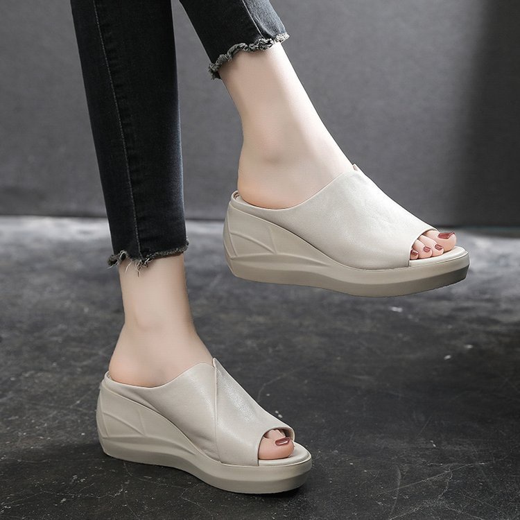 Dép đế xuồng giày Chuộng TĂNG CHIỀU CAO QUAI XẺ CÁ TÍNH, dép xuồng thời trang Hàn Quốc 7cm