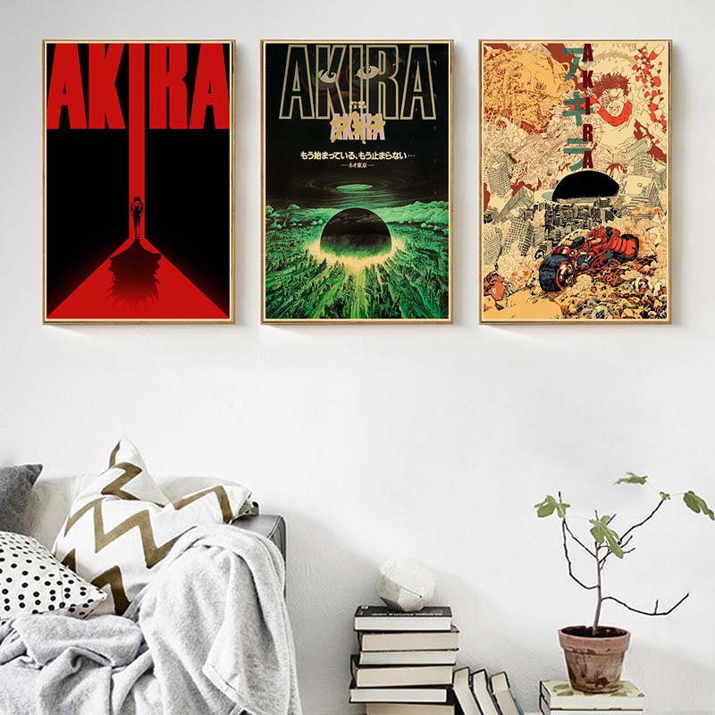 Poster Phim Anime Akira Treo Tường Trang Trí Phong Cách Cổ Điển