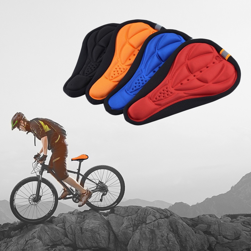 Mountain Bike Cycling Thickened Extra Comfort Ultra Soft Silicone 3D Gel Pad Cushion Cover Bicycle Saddle Seat 4 Colors