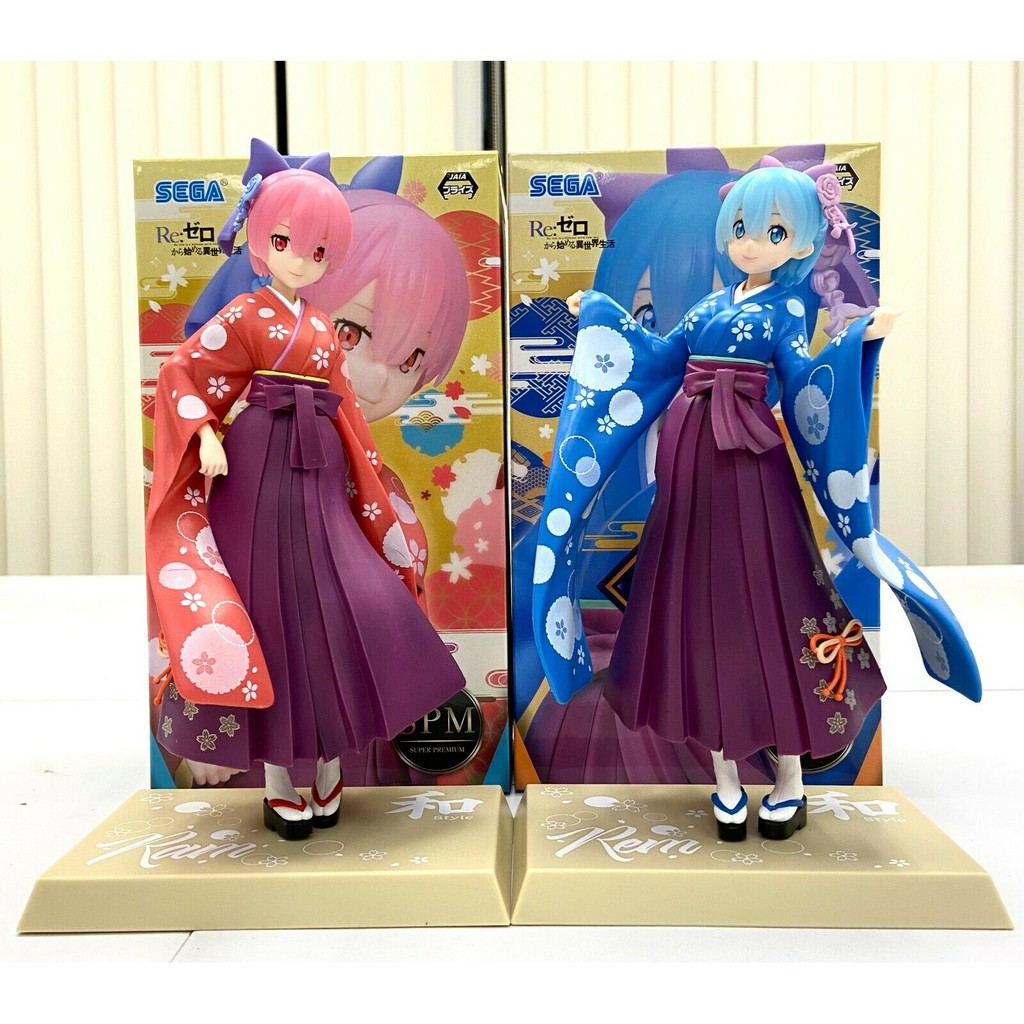 Details about   New Re Zero Rem Ram Super Premium Figure Japanese Style Kimono 23cm 9 inches 