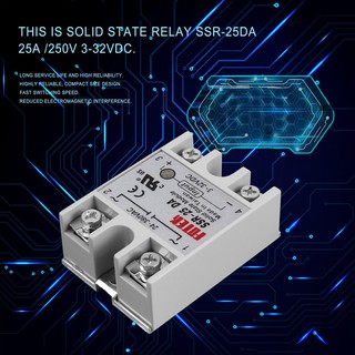 Mô-đun chuyển tiếp trạng thái rắn ssr-25da ssr-2525a / 250V 3-32V đầu vào 24-380vac
