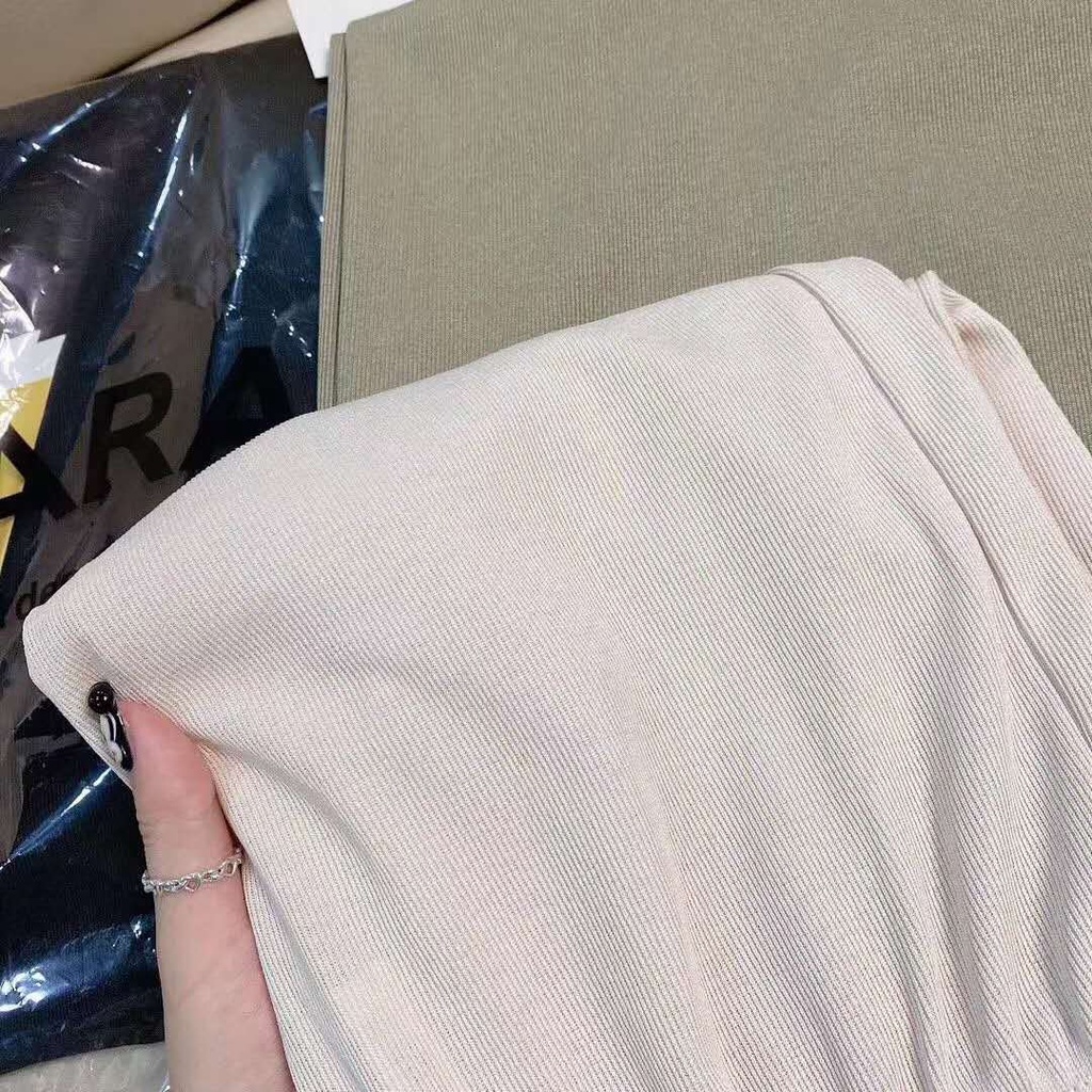 Quần Dài Lưng Cao Ống Rộng Phong Cách Hàn Quốc Cho Nữ