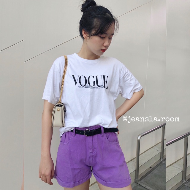⚡FREESHIP⚡ Quần Short đùi Jeans JEANSLA Tím Pastel màu HOT TRENDY trơn basic mix đồ siêu xinh năng động cá tính [#SJL4]