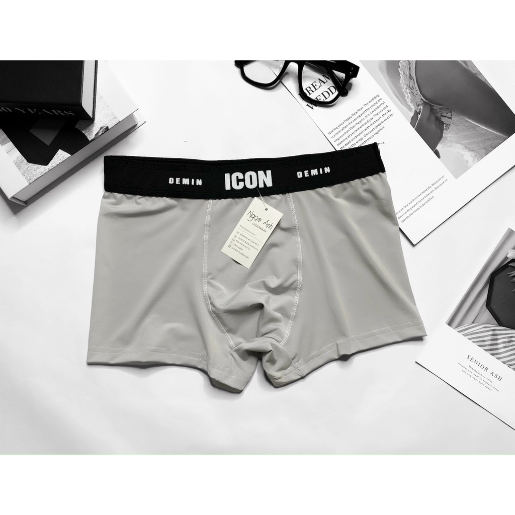 Quần Lót Nam Boxer Thun Lạnh ICON Co dãn 4 chiều, Quần sịp Nam Thun Lạnh Boxer ICON Demin