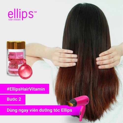 Viên Serum Dưỡng Tóc Ellips Hair Vitamin Giảm Rụng Phục Hồi Nuôi Dưỡng Tóc Óng Mượt Tóc Yếu, Uốn Nhuộm, Xoăn - Vỉ 6 viên