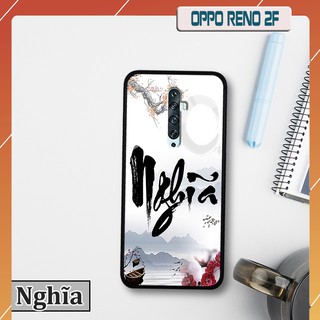 Ốp lưng kính 3D Oppo Reno 2F in chữ thư pháp ý nghĩa