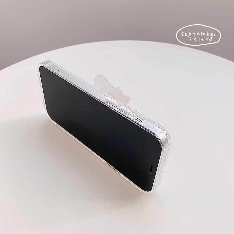 Ốp Điện Thoại Mềm Trong Suốt Có Giá Đỡ Hình Đám Mây Cho iphone12promax XS XR 13 11 7p