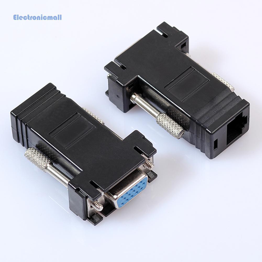Set 2 đầu cắm và lỗ cắm chuyển đổi VGA sang LAN Cat5 Cat5e/6 RJ45 tiện dụng
