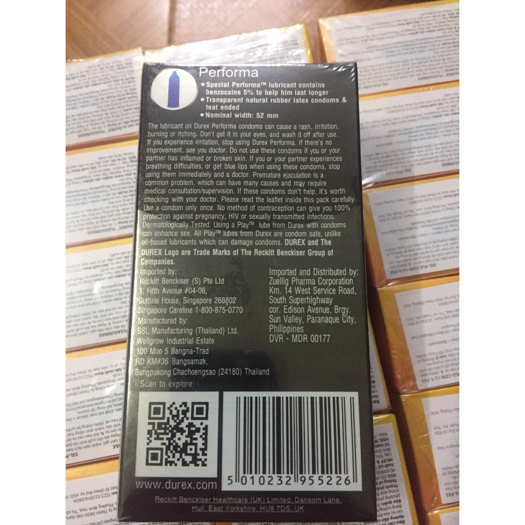[ COMBO 3 HỘP ]  Bao Cao Su Durex Performa tăng Thời Gian Quan Hệ ( giao hàng kín đáo che tên sản phẩm )