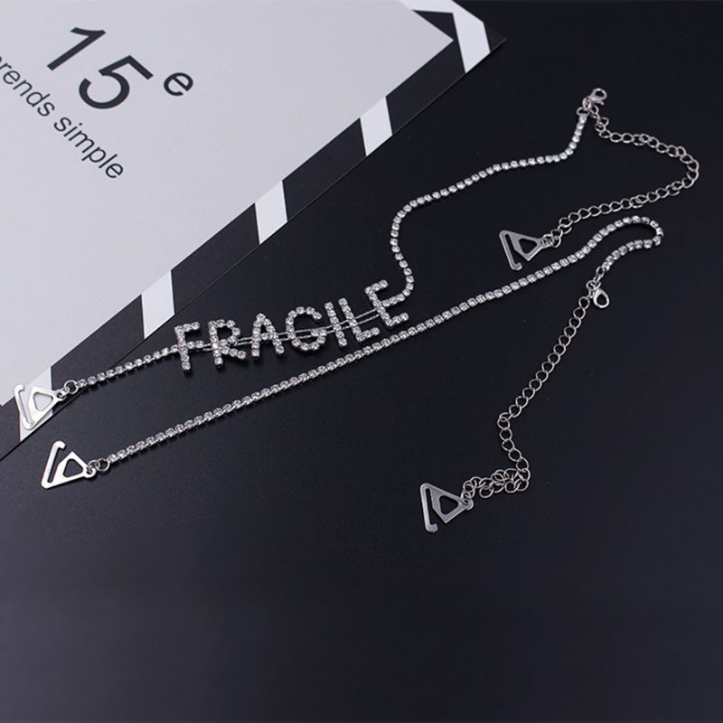 Dây áo ngực đính đá hình ký tự chữ cái kiểu dáng thời trang