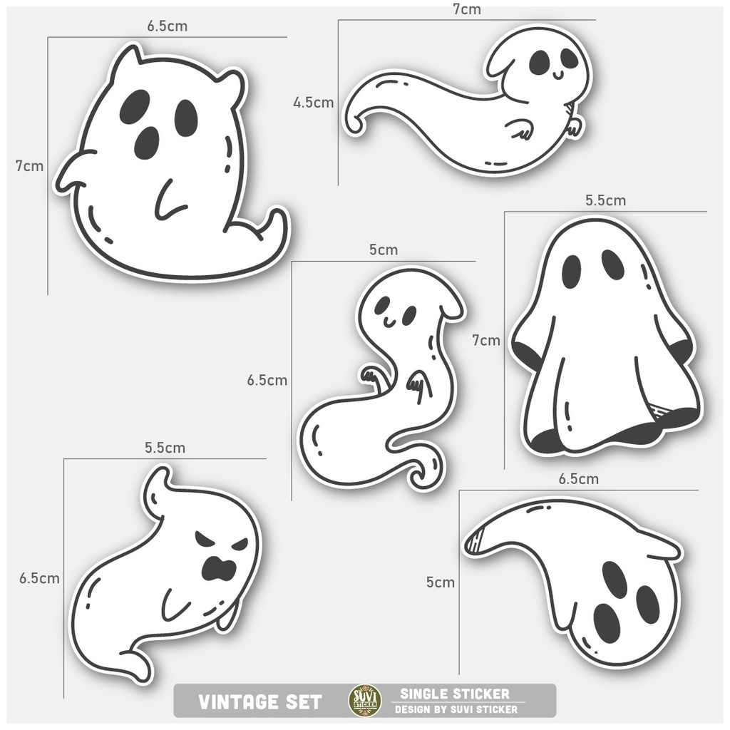 STICKER LẺ - Sticker Ghost dán mũ bảo hiểm, laptop, điện thoại, vali. MSP: SS19