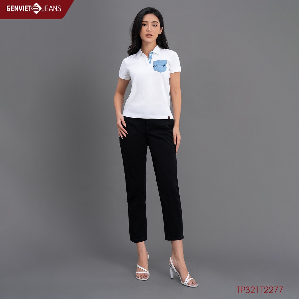 Áo Polo Nữ Phối Túi Jean Genviet TP321T2277