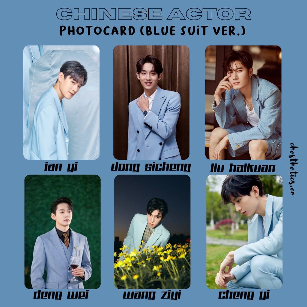 [ CHINA ACTOR ] Ảnh Card Bo Góc Diễn Viên Nam Trung Quốc - Chủ Đề Blue Suit [ PHOTOCARD ]