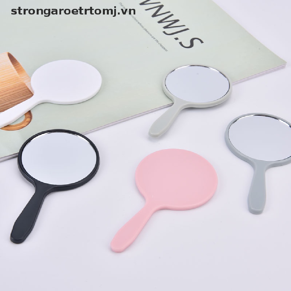 Gương Trang Điểm Cầm Tay Hình Tròn Có Tay Cầm Tiện Lợi