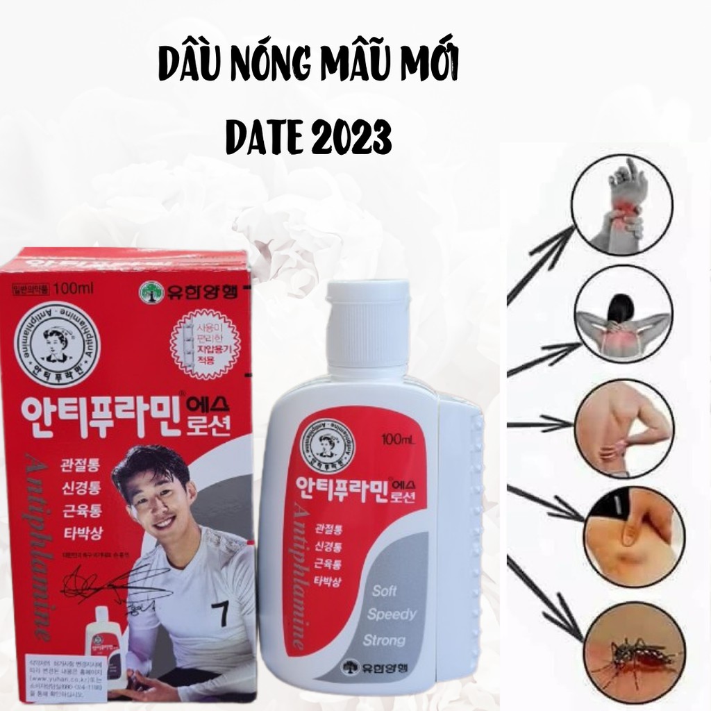 (Mẫu mới date 2023) Dầu nóng Hàn Quốc Antiphlamine giảm đau 100ml