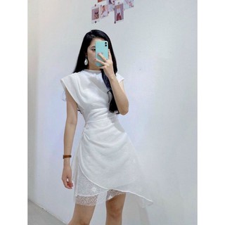 VÁY TRẮNG THIẾT KẾ LỤA PHỐI REN