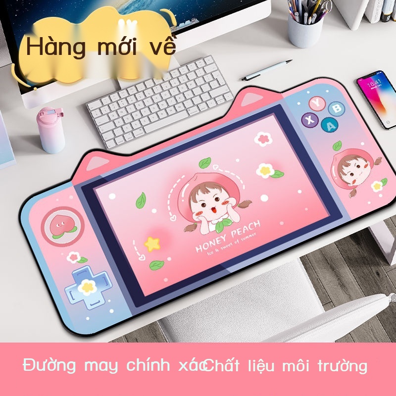 Bàn di chuột ngoại cỡ dày dặn hình tai mèo cầm tay hoạt hình dễ thương chơi game văn phòng trò chơi văn phòng chống trượ