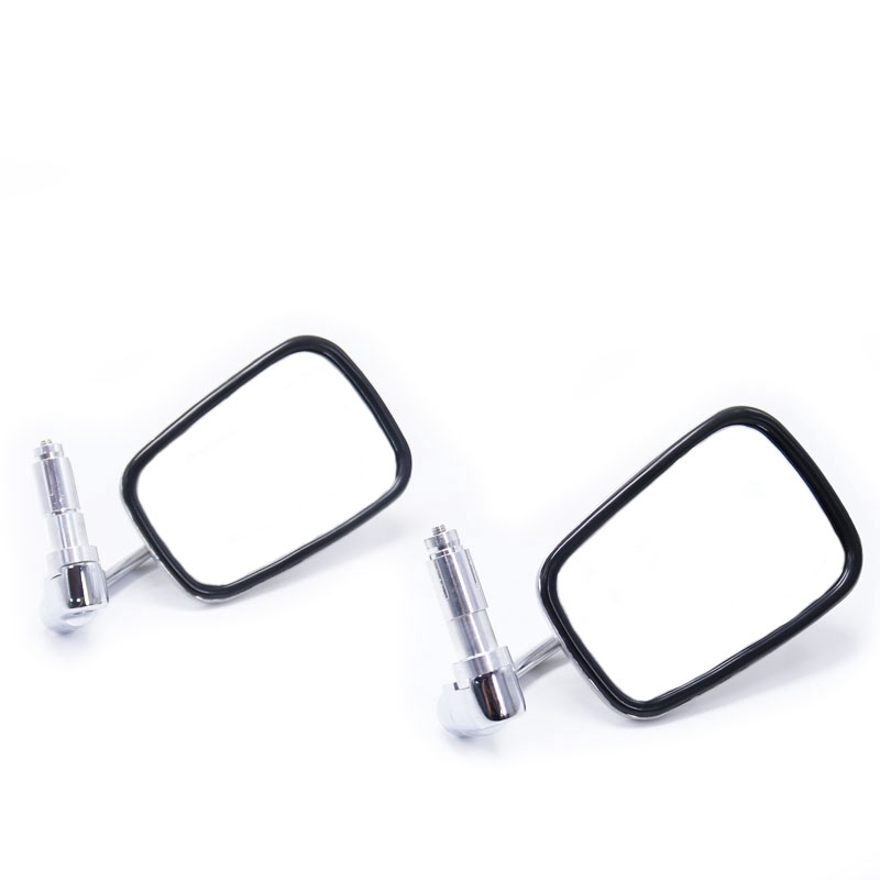 Set 2 Gương Chiếu Hậu Hình Vuông 7 / 8 "22mm Gắn Tay Lái Xe Mô Tô Cafe Racer