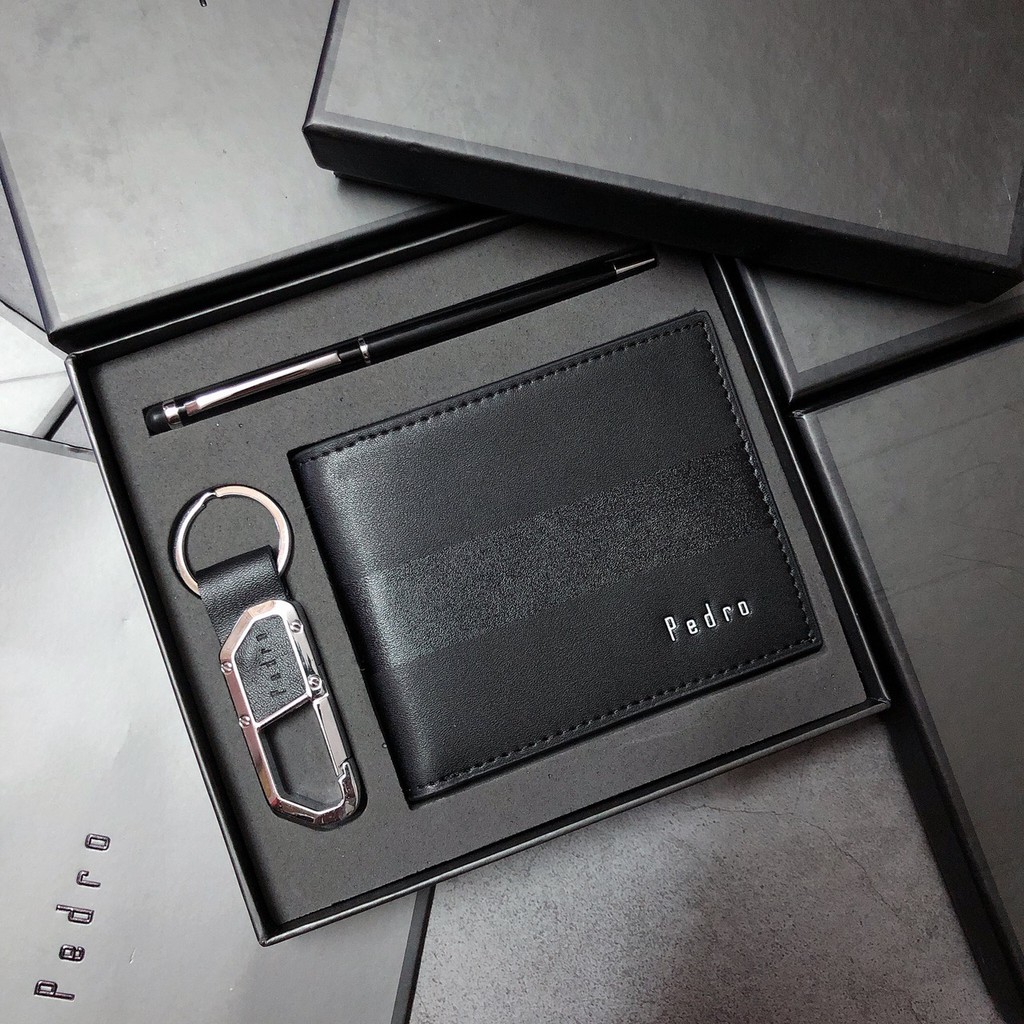 Ví nam Pedro xuất xịn kèm bút và khóa SP03