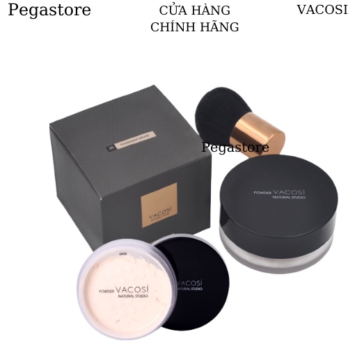 Phấn phủ siêu mịn kiềm dầu VACOSI STUDIO LOOSE POWDER (TẶNG KÈM CỌ PHỦ)