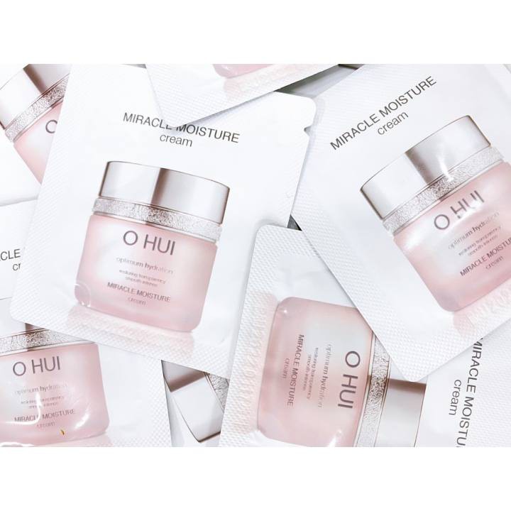 Gói Kem Dưỡng Ẩm Dành Cho Da Khô Ohui Hồng Miracle Moisture Cream 1ml