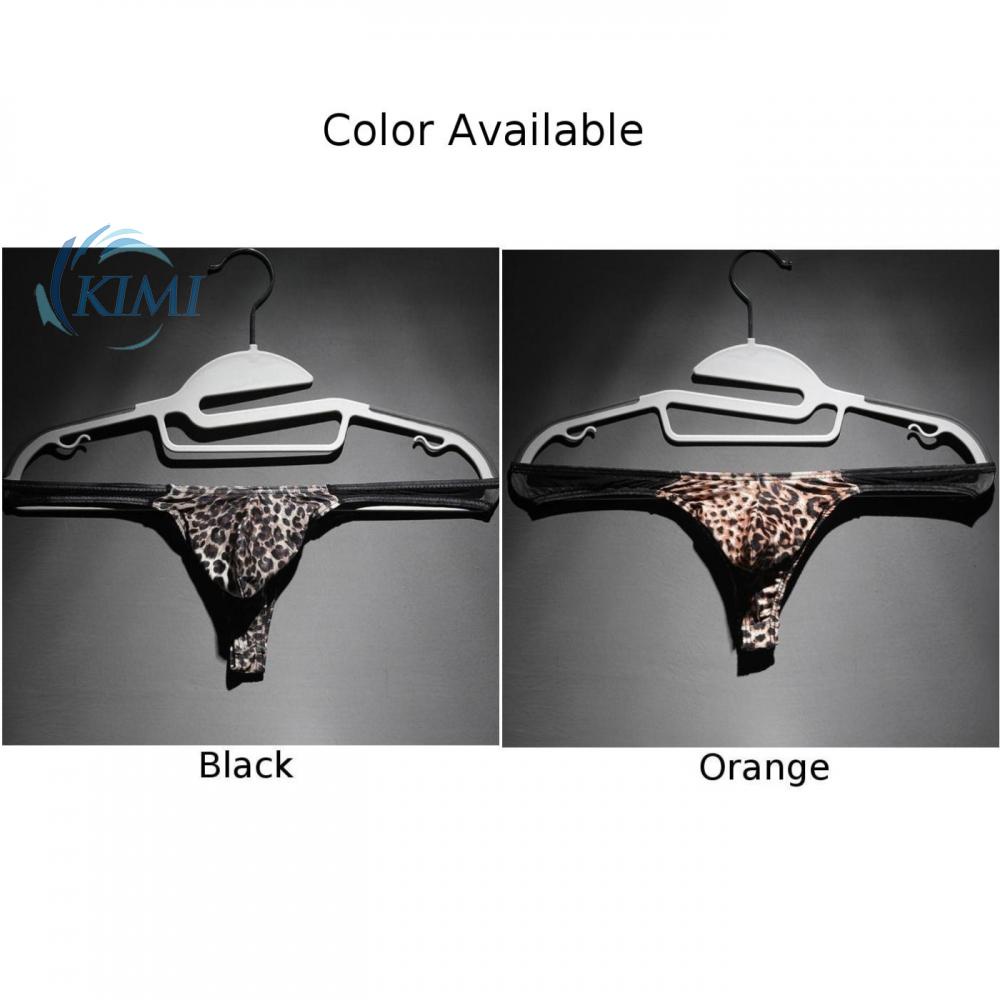 KIMI-Men Sexy Leopard G-String Jockstrap Tangas Thong T-Back Underwear Underpants
