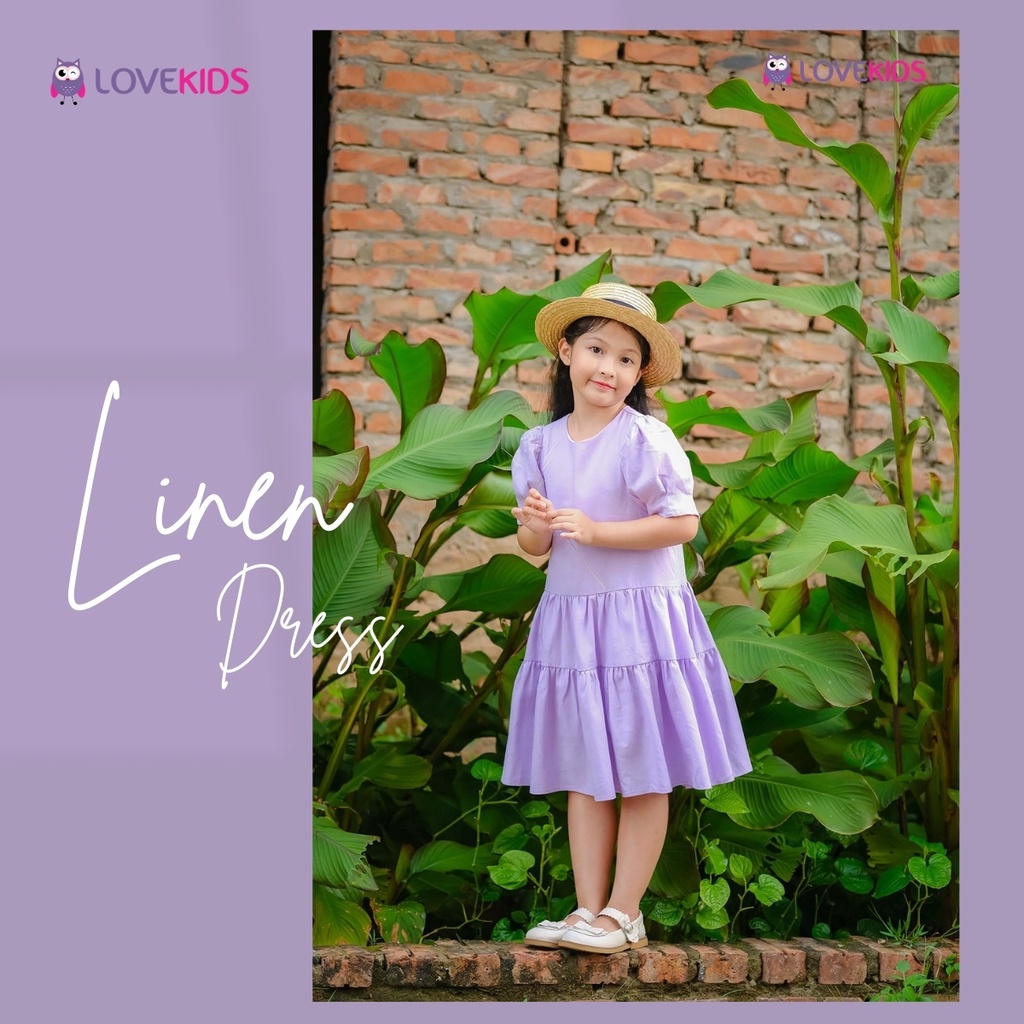 Váy Bé Gái Dáng Đuôi Cá Tầng Linen Mềm Mát Cho Mùa Hè - LOVEKIDS