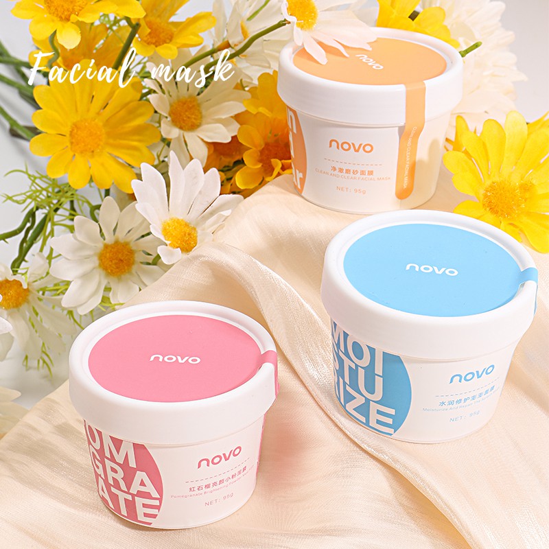 Mặt Nạ Bùn Lựu Đỏ Dưỡng Ẩm Làm Sạch Sâu Kiềm Dầu Hiệu NOVO 95g NO.5480