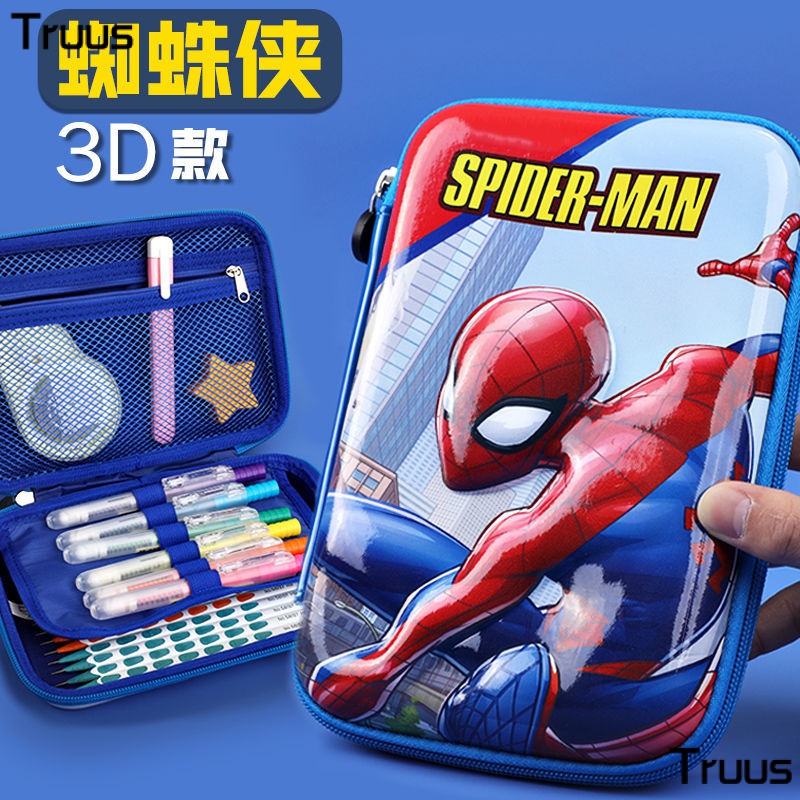 Disney Túi Đựng Bút Chì Sức Chứa Lớn Họa Tiết Spiderman 3D / Captain America Đơn Giản Cho Học Sinh Tiểu Học