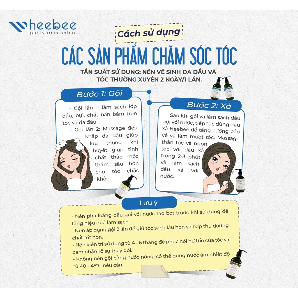 Dầu Xả Gừng Thiên Nhiên Giảm Tình Trạng Gãy Rụng Phục Hồi Tóc Hư Tổn Nhanh Chóng Heebee Hương Hoa Trà Trắng