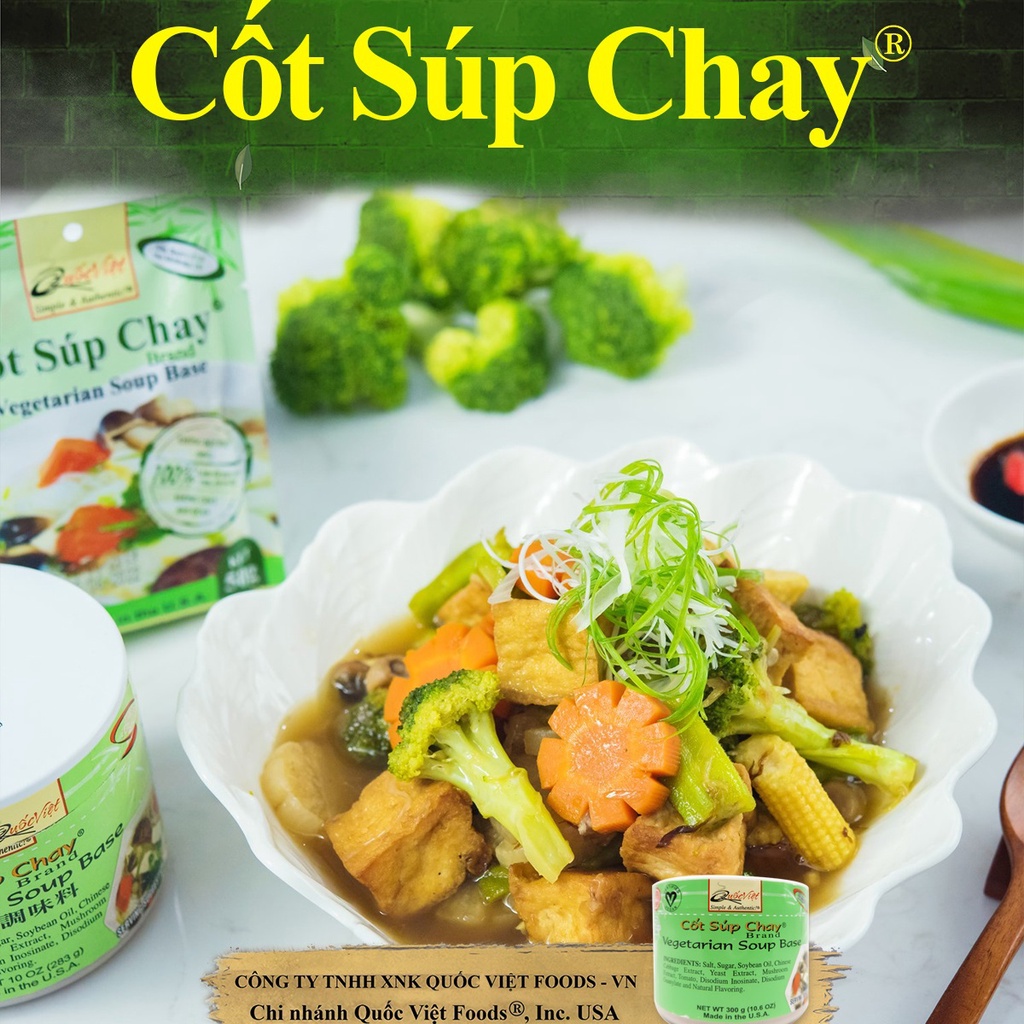 Cốt Súp CHAY Quốc Việt - Nhập khẩu USA - Vegetarian Soup Base Base (300g)