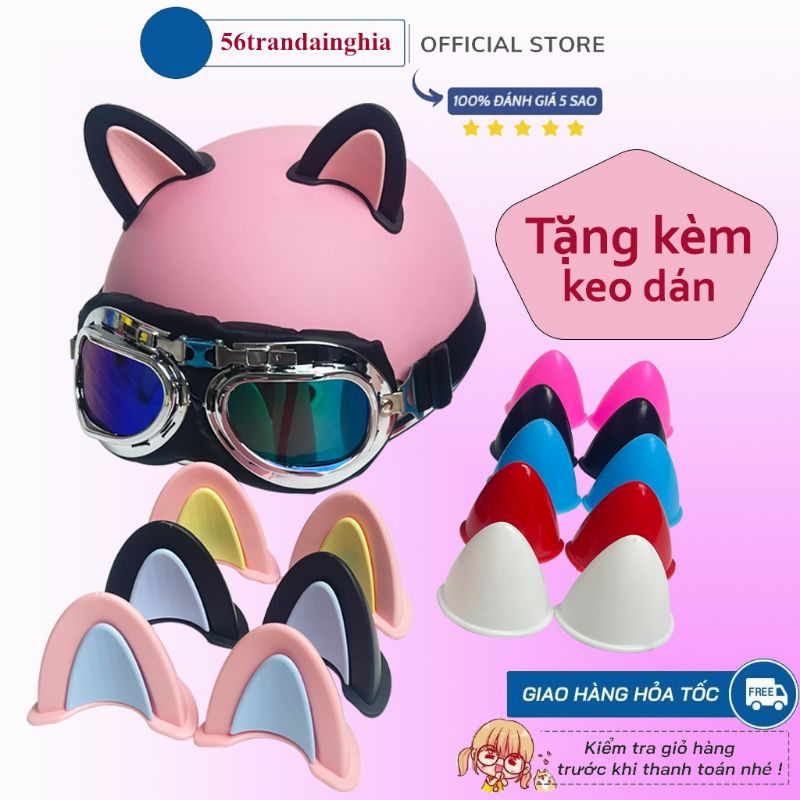 Tai Mèo Gắn Nón Bảo hiểm