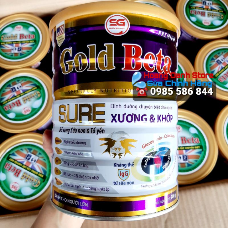 Sữa Gold Beta Sure 900g - Sữa người già Ngăn ngừa Loãng Xương Tiểu Đường