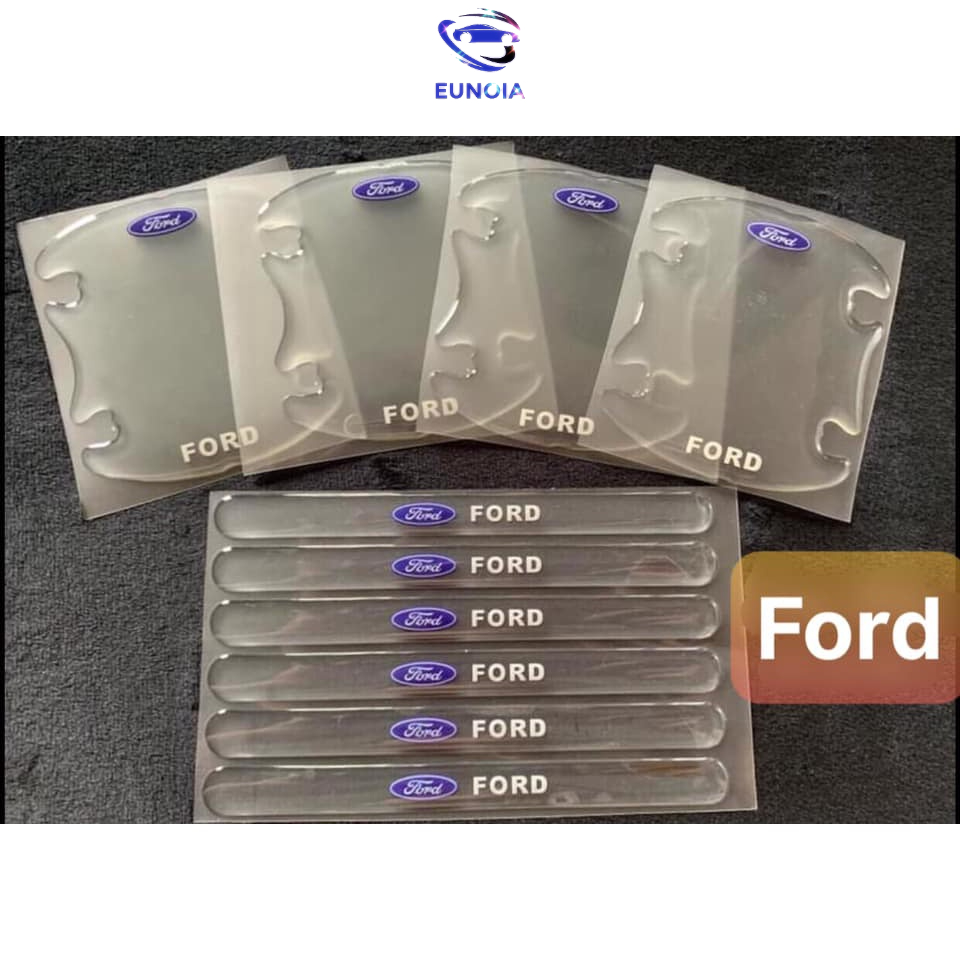 [FORD] Bộ 10 Miếng Dán Silicon Chống Xước Hõm Cửa, Tay Nắm Cửa , Gương Ô Tô Xe Hơi Có Logo Hãng Xe Ford