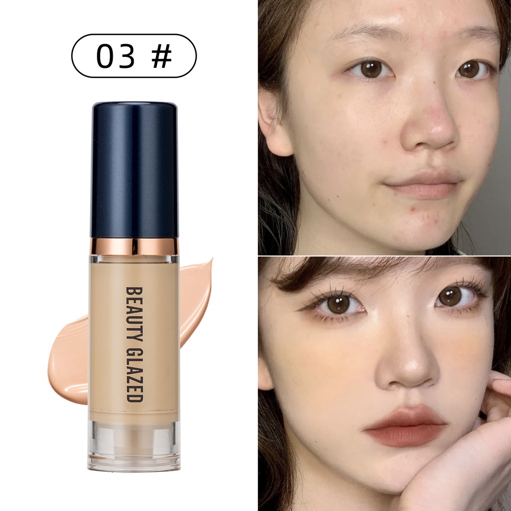 Bộ 3 sản phẩm trang điểm gồm kem nền + kem nền dạng lỏng + phấn phủ chống nước BEAUTY GLAZED | BigBuy360 - bigbuy360.vn