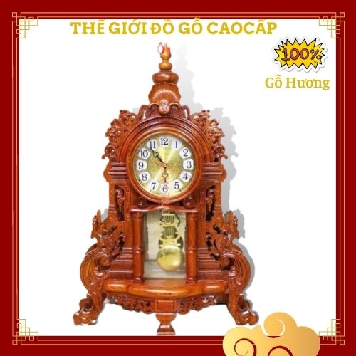 Đồng hồ đứng gỗ hương đá quả lắc sang trọng - BẢO HÀNH 1 ĐỔI 1