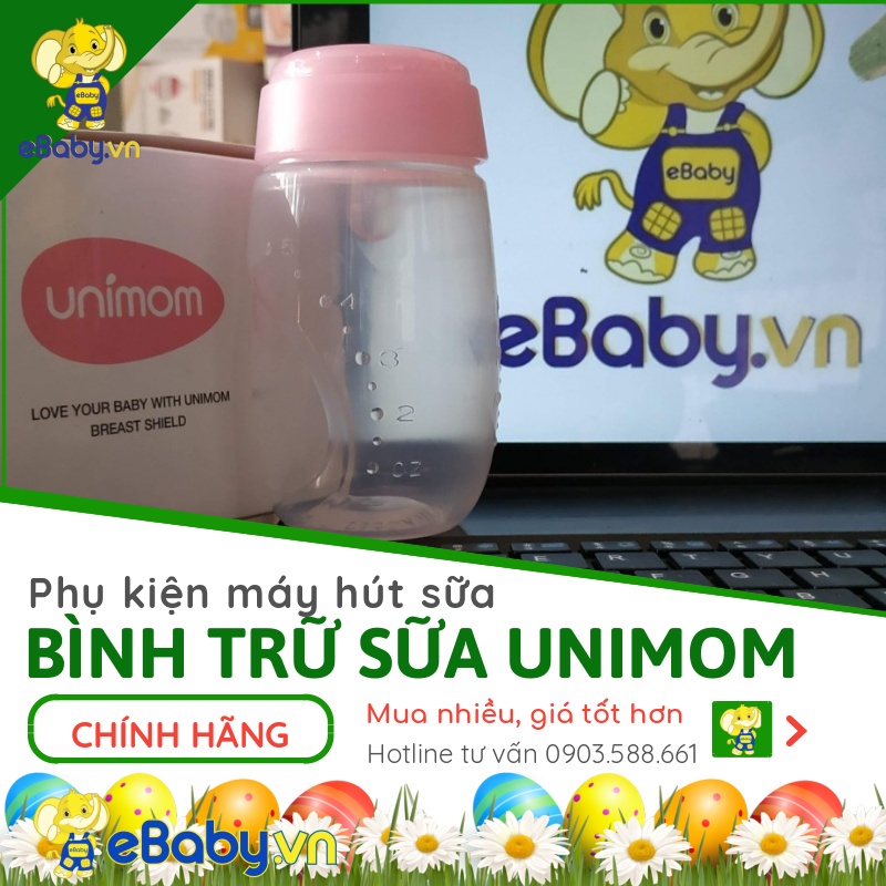 Phụ kiện trọn bộ Unimom có đệm massage (tặng kèm núm