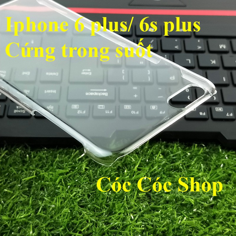 Ốp lưng IPhone 6/ 6S/6 plus/ 6S plus nhựa CỨNG TRONG SUỐT tặng Cáp lightning