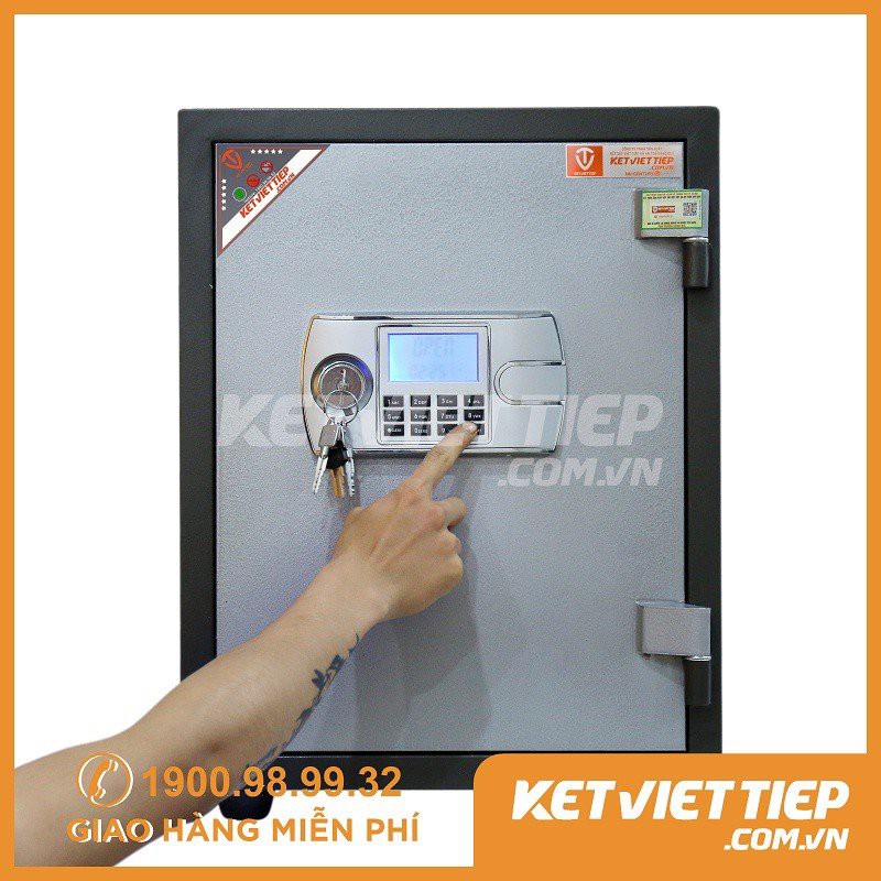 Két sắt Việt Tiệp KCC41 khóa điện tử chống cháy có báo động thân thép đúc đặc 60kg  freeship
