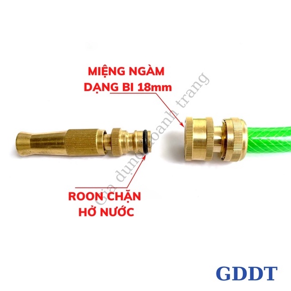 Đầu vòi xịt tăng áp bằng đồng, Vòi xịt tăng áp tưới cây rửa xe lắp vòi nước gia đình